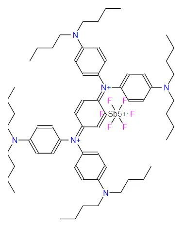 CAS:5496-71-9丨N3,N3,N6,N6-Tetrakis[4-(dibutylamino)phenyl]-1,4-cyclohexadiene-3, 6-diaminium Hexafluoroantimonate (1:2)